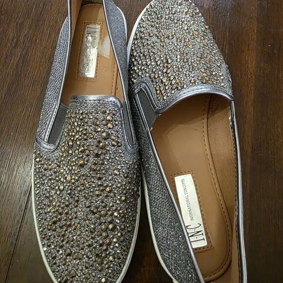 INC International Concepts Women’s Loafers Size 9.5 Sparkly Grey Slip-On NWOT - Picture 9 of 10